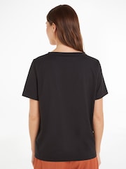 Calvin Klein Black Smooth Cotton V-Neck Short Sleeve T-Shirt - Image 2 of 6