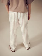 Beige/Ecru Striped - بناطيل مزيج الكتان (3-16سنوات) - صورة 3 من 9