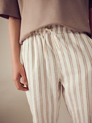 Beige/Ecru Striped - بناطيل مزيج الكتان (3-16سنوات) - صورة 4 من 9