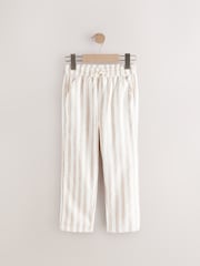 Beige/Ecru Striped - بناطيل مزيج الكتان (3-16سنوات) - صورة 5 من 9