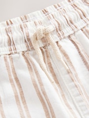 Beige/Ecru Striped - بناطيل مزيج الكتان (3-16سنوات) - صورة 7 من 9