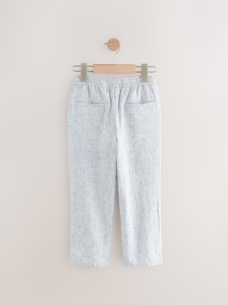 Grey Linen Blend Trousers (3-16yrs) - Image 2 of 8 Grey Linen Blend Trousers (3-16yrs) - Image 2 of 8