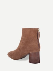 Off The Hook Brown Elara Suede Round Toe Heeled Ankle Boots - Image 3 of 6