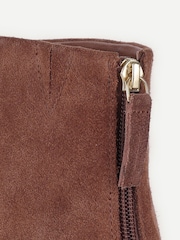 Off The Hook Brown Elara Suede Round Toe Heeled Ankle Boots - Image 5 of 6