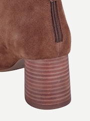 Off The Hook Brown Elara Suede Round Toe Heeled Ankle Boots - Image 6 of 6
