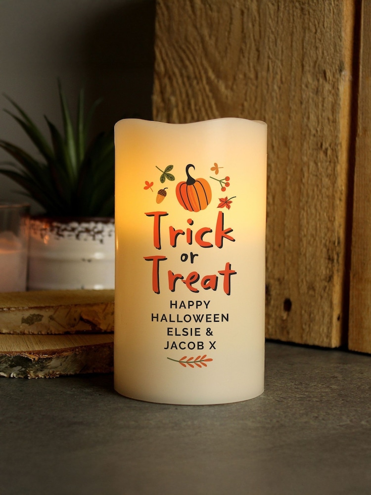 Personalised Trick or Treat LED Candle by PMC - Image 3 of 3 Personalised Trick or Treat LED Candle by PMC - Image 3 of 3