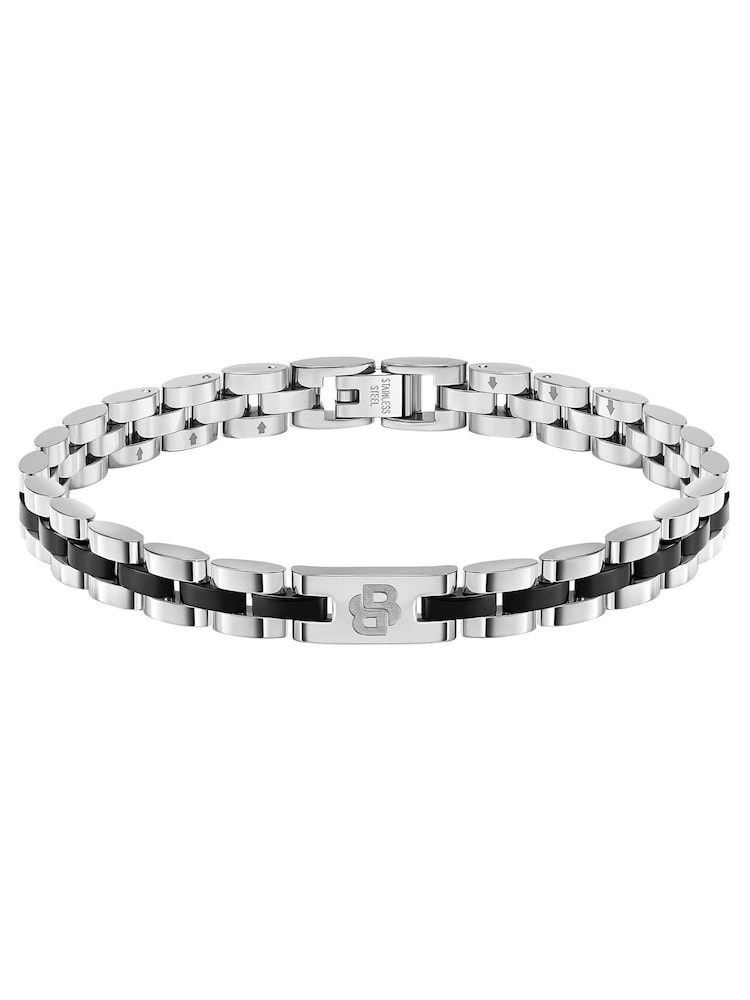 BOSS Silver Archer Two-Tone PVD Bracelet - Image 1 of 4 BOSS Silver Archer Two-Tone PVD Bracelet - Image 1 of 4