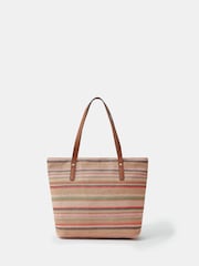 Accessorize Woven Stripe Raffia Shoulder Bag - Attēls 2 no 3