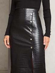 Lipsy Black Petite Ribbed Knitted Print 2 in 1 Dress - Image 2 of 4