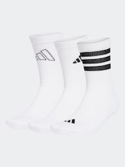adidas White Logo Socks 3 Pack - Image 1 of 4