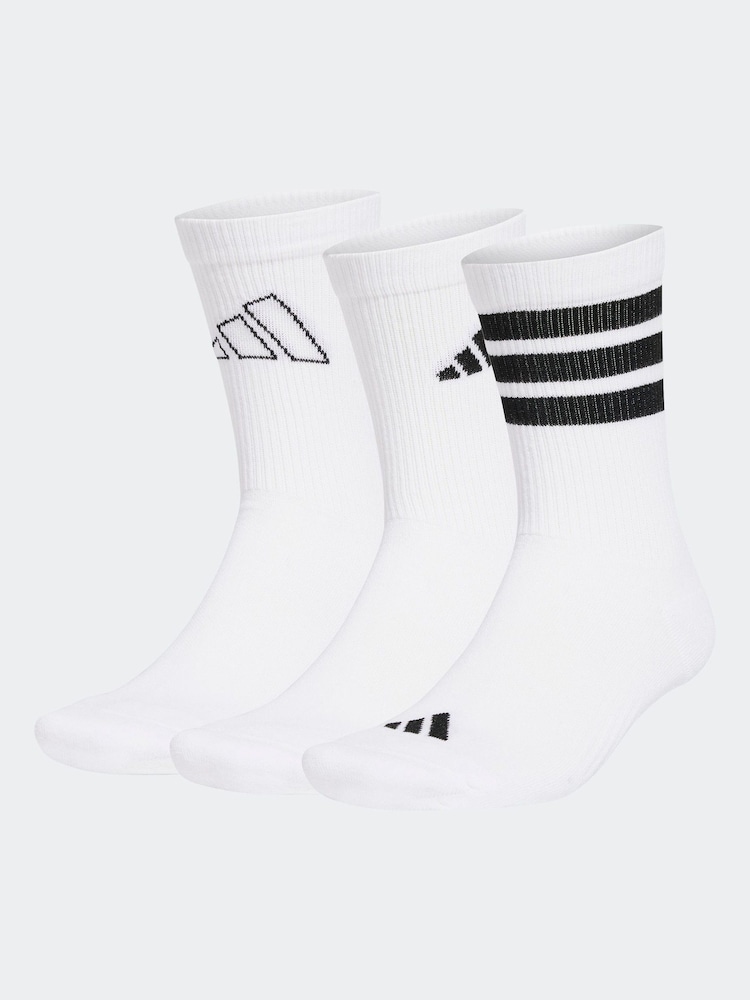 adidas White Logo Socks 3 Pack - Image 1 of 4