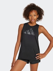 adidas Black Train Essentials Flower Print Vest - Image 1 of 5