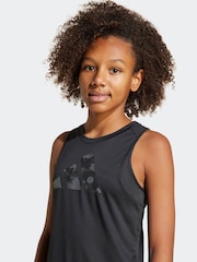 adidas Black Train Essentials Flower Print Vest - Image 3 of 5