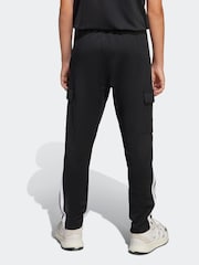 adidas Black 3 Stripe Cargo Joggers - Image 2 of 8