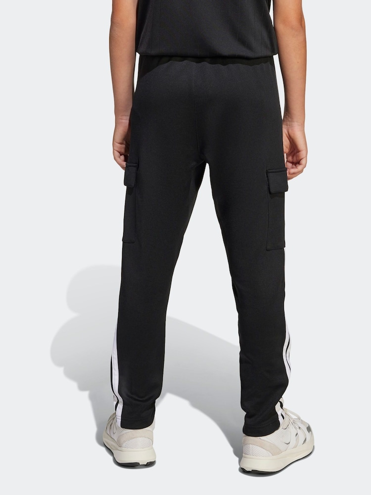 adidas Black 3 Stripe Cargo Joggers - Image 2 of 8