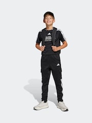 adidas Black 3 Stripe Cargo Joggers - Image 3 of 8
