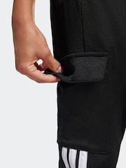 adidas Black 3 Stripe Cargo Joggers - Image 6 of 8