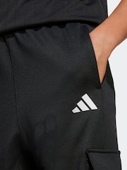 adidas Black 3 Stripe Cargo Joggers - Image 7 of 8