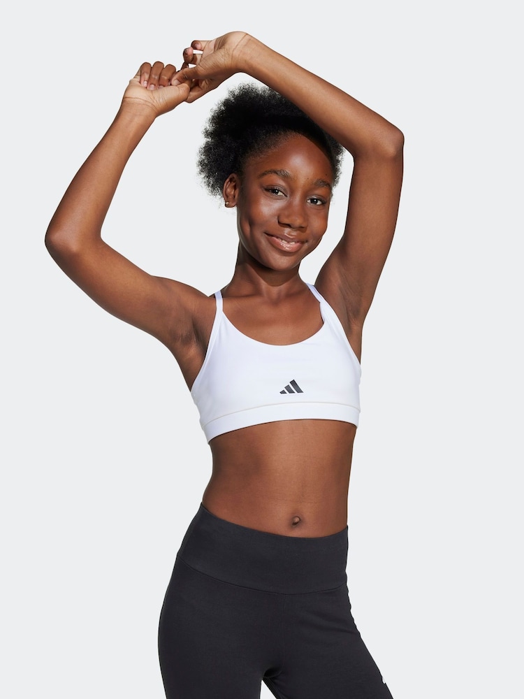 adidas White Training Essentials Medium Support Bra - Image 1 of 1
