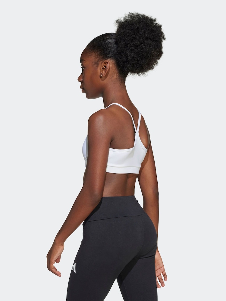adidas White Training Essentials Medium-Support Bra Kids - Image 2 of 5