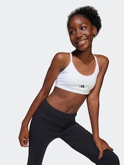 adidas White Training Essentials Medium-Support Bra Kids - Image 4 of 5