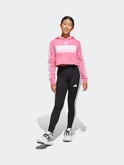 adidas Pink Essentials Tiberio 3 Stripes Leggings and Hoodie Set - Image 1 of 5