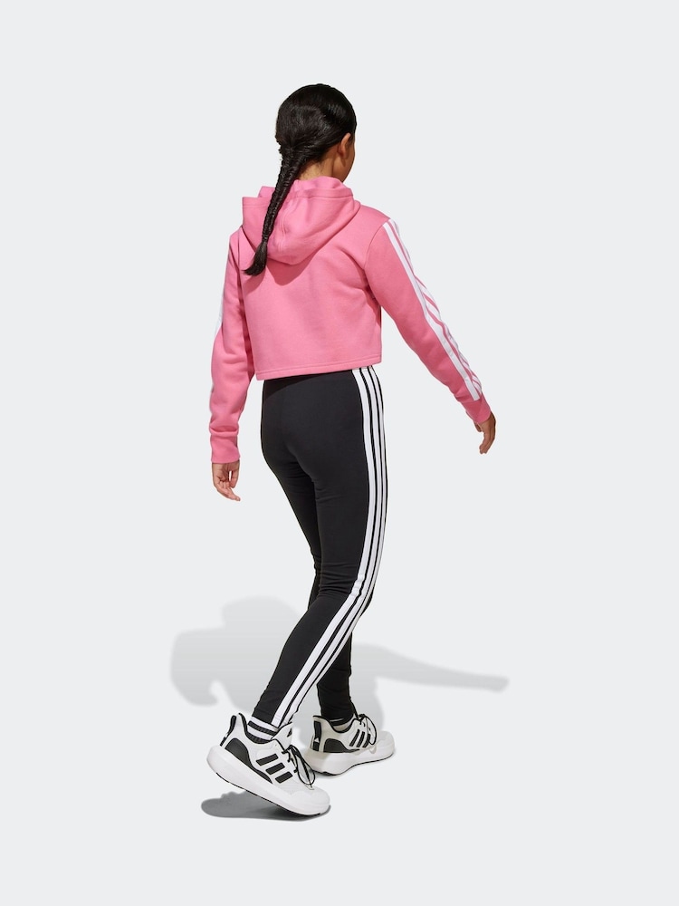 adidas Pink Essentials Tiberio 3 Stripes Leggings and Hoodie Set - Image 2 of 5