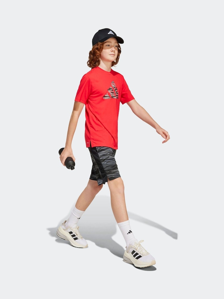 adidas Red Essentials Camo Logo Training T-Shirt - Image 1 of 6 adidas Red Essentials Camo Logo Training T-Shirt - Image 1 of 6