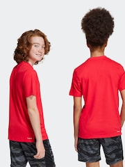adidas Red Essentials Camo Logo Training T-Shirt - Image 2 of 6