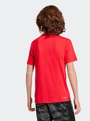 adidas Red Essentials Camo Logo Training T-Shirt - Image 3 of 6