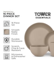 Tower 16 Piece Taupe Dinner Set - Image 2 of 8