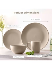 Tower 16 Piece Taupe Dinner Set - Image 6 of 8
