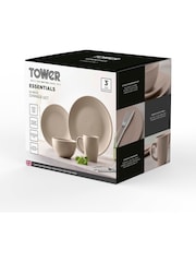 Tower 16 Piece Taupe Dinner Set - Image 8 of 8