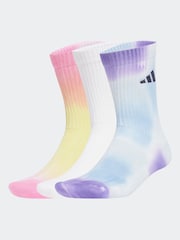 adidas White Tie Dye Crew Socks 3 Pack - Image 1 of 4
