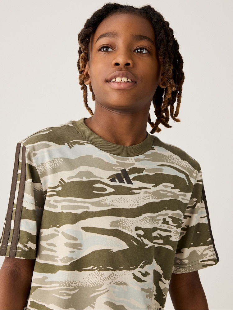 adidas Green Camo 100% Cotton T-Shirt - Image 2 of 5