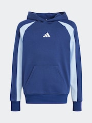 adidas Blue Colour Block Fleece Hoodie - Image 6 of 6