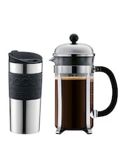 Bodum Black Chambord Cafetière Coffee Maker With Travel Mug Set - Image 1 of 1