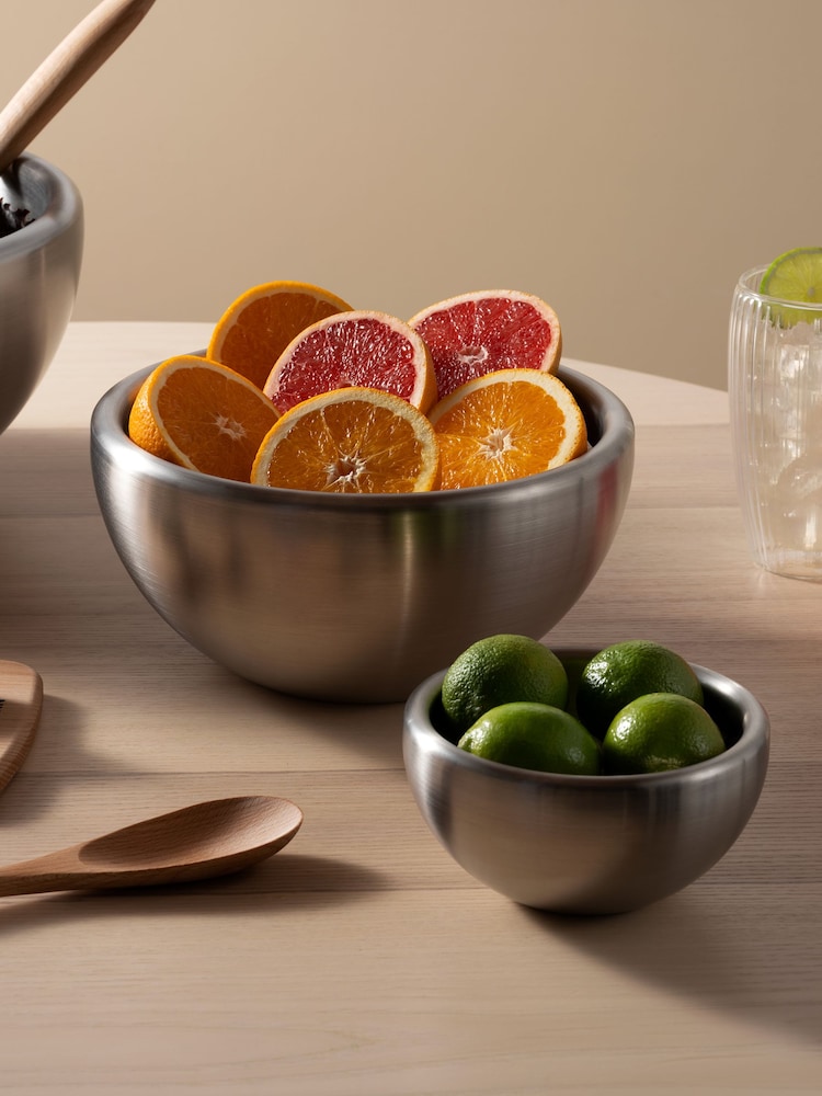 Bodum Set of 3 Chrome MIDORA Double Walled Serving Bowls - Image 1 of 3