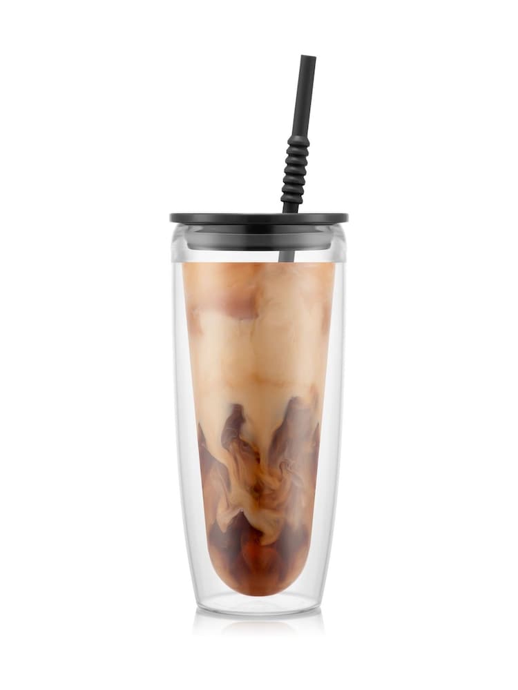 Bodum Black Double Wall Tumblers With Lid And Straw 0.95L - Image 1 of 1