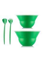 Bodum Set of 2 Green TOPEE Stackable Bowls & Salad Servers - Image 4 of 4