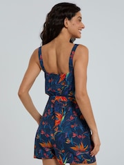 Animal Orange Womens Floral Print Playsuit - Image 4 of 8