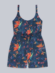 Animal Orange Womens Floral Print Playsuit - Image 5 of 8