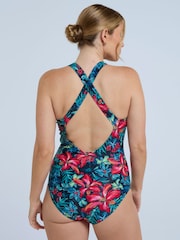 Animal Red Womens Mia Cross Back Printed Swimsuit - Image 2 of 5