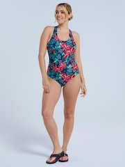 Animal Red Womens Mia Cross Back Printed Swimsuit - Image 3 of 5