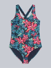 Animal Red Womens Mia Cross Back Printed Swimsuit - Image 5 of 5