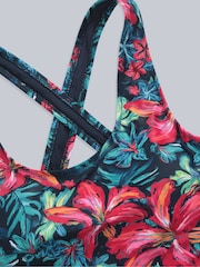 Animal Red Womens Mia Cross Back Printed Swimsuit - Image 8 of 10