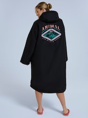 Animal Charcoal Black Womens Hazey Waterproof Beach Parka - Image 3 of 9