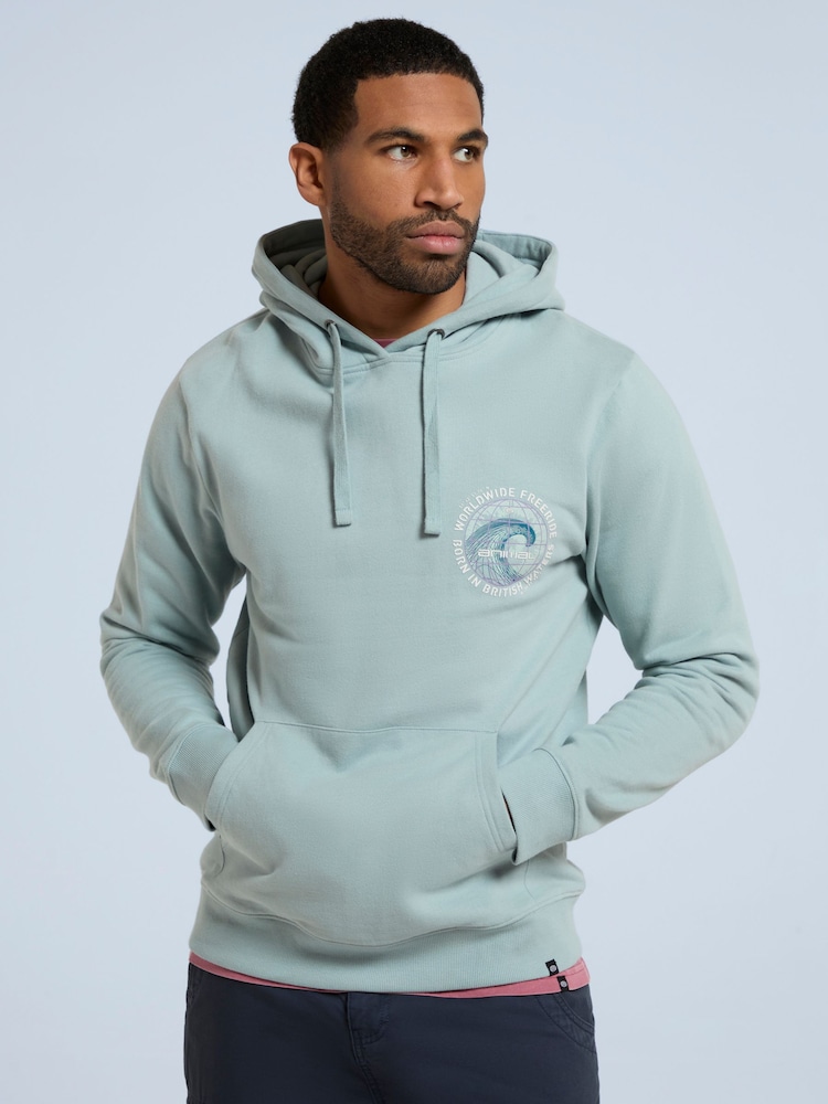 Animal Blue Mens River Graphic Print 100% Cotton Hoodie - Image 2 of 9