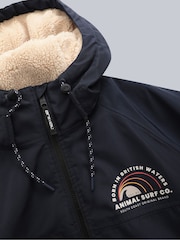 Animal Navy Blue Mens Hazey Waterproof Beach Parka - Image 3 of 5