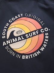 Animal Navy Blue Mens Hazey Waterproof Beach Parka - Image 5 of 5